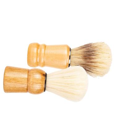 Angoily 2st beard brush hairbrush travel shaving accessories razor foam brush hand the gift gifts salon salon shaving brush shaving razor cream brush shave template ska pointed beard man nylon wool