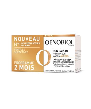 OENOBIOL Sun Expert Anti-Aging Sun Preparer - Proven Anti-Aging Effectiveness - Reinforced Cell Protection - Promotes an intense radiant tan - Food Supplement 2 x 30 capsules - 2 months
