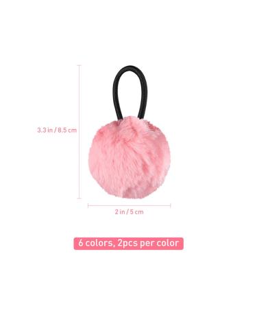 Lurrose Pompom Hair Ties - Cute Plush Ball Ponytail Holder | Fluffy Elastic Hair Bands for Girls | International Shipping - Buy Online on GoSupps.com