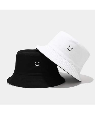 Malaxlx Unisex Reversible Smile Face Bucket Hat for Beach, Fishing, and Outdoor Activities - Buy Online on GoSupps.com