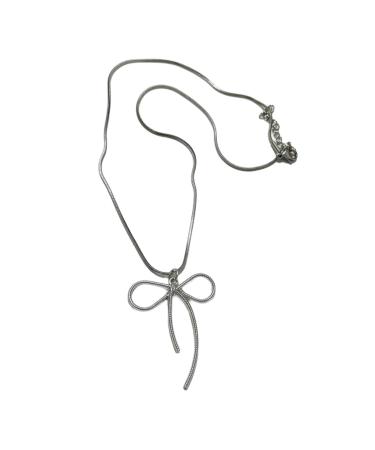 Oralgos fashionable elegant necklace with loop trailer simple snake bone chain choker necklace sweet cool collarbone chain
