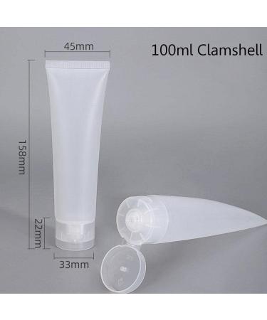 Kaikso-in Refillable Empty Tubes with Hinged Lid - 100ml Transparent Cosmetic Sample Containers (30 Pack) for Creams Shampoos Lotions & Gels - Buy Online on GoSupps.com