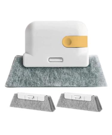 Ficher Yellow-Window Cleaning Brush Windowsill Groove Deadend Cabinet Crevice Brush with Replace Head Household Cleaning Tools Durable
