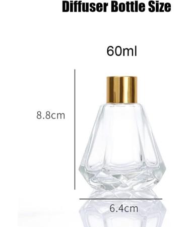 2PC Refillable Clear Glass Diffuser Bottles 60ml - Aromatherapy Fragrance Accessories for DIY Reed Diffuser Decor - Buy Online on GoSupps.com