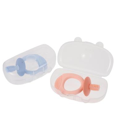 Beavorty 2 pieces silicone toothbrush molic tooth toothbrush toothed toys toys cleaning toys for molar tanks infant chewing toys