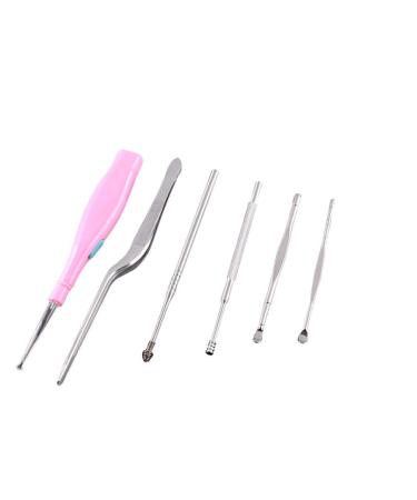 Earbuds Earwax Removal Tool 6pcs Glowing Earpick Ear Cleaner Curette Earwax Removal Earpick Cleaning Tool Flashlight Earpick Sets for Adult Ear Cleaners