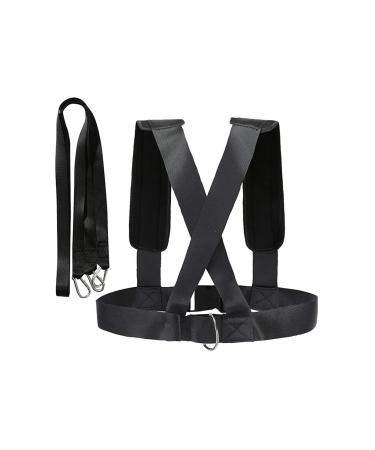 Fitness Accessories Sled Harness Tire Pulling Harness Fitness Resistance Training Workout Adjustable Padded Shoulder Strap 1 D
