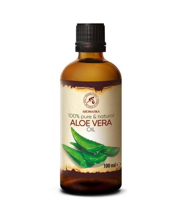 Aloe Vera pure Oil 100ml - Aloe Barbadensis - Brasil - Aloe Vera - Skin - Face & Baby Oil - Glass Bottle - Aloe Vera Oils 100 ml (Pack of 1)