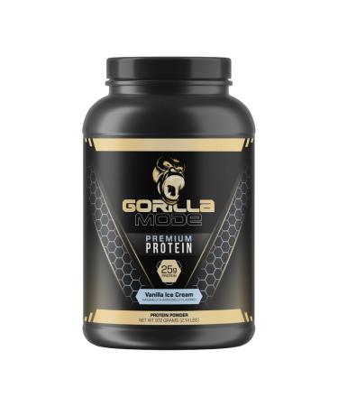 Gorilla Mode Premium Whey Protein - Vanilla Ice Cream / 25 Grams of Whey Protein Isolate & Concentrate/Recover and Build Muscle (30 Servings)