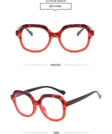 SERONI TR90 Polygon Frame Blue Light Blocking Glasses for Men & Women | Anti-UV Ray Computer & Reading Glasses - Leopard-Red 65mm - Buy Online on GoSupps.com