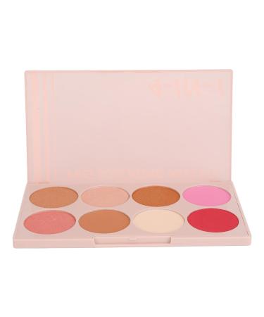 Blush Bronzer Highlighter Palette 8 Colors Blush Palette 4 in 1 Blush Highlight Contour Palette Delicate Power Texture Glitter Matte Blush and Highlight Palette 8 Colors Makeup P