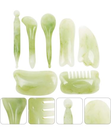 Milists 7-Piece Face Scraping Board Set - Anti-Fold Body Massage & Facial Stone Device for Men & Women - Light Green - Buy Online on GoSupps.com