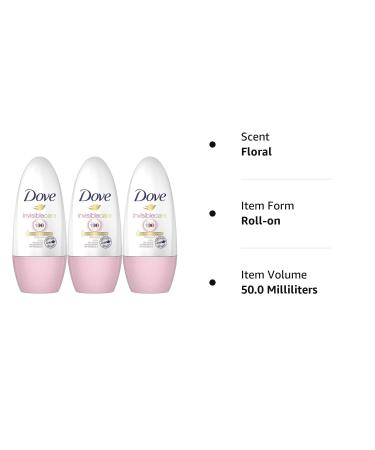 Dove Invisible Care Floral Touch Antiperspirant Roll-On 50ml - Pack of 3 - Buy Online on GoSupps.com