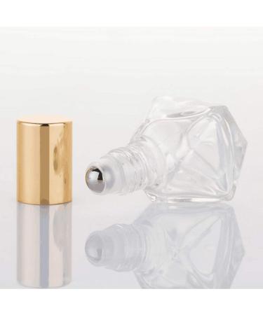 Upstore 6 Pack 8ml Glass Roll-On Bottles with Stainless Steel Roller Balls - Polygonal Cosmetic Containers for Essential Oils Perfumes & Aromatherapy (Silver Cap) - Buy Online on GoSupps.com