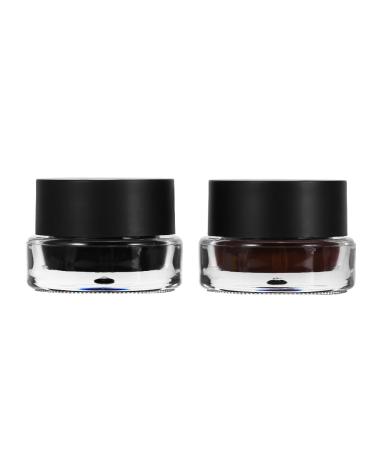 Buy Waterproof Gel Eyeliner Set - Long Lasting Black & Brown Makeup with Brushes - International Shipping - Buy Online on GoSupps.com