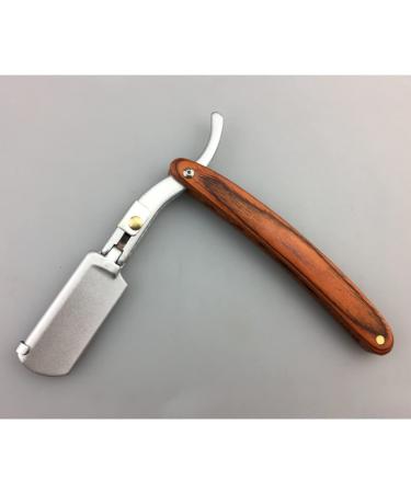 Frcolor Metal Razor for Men - Straight Edge Beard Shaver with Bamboo Handle - Premium Hairdresser Tool - Buy Online on GoSupps.com