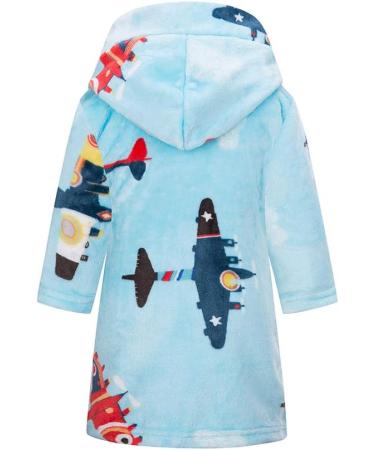 XINNE Boys Girls Soft Bathrobe | Cute Pattern Toddler Baby Flannel Hoodie Pajamas Sleepwear - Blue Sky 110 | International Shipping Available - Buy Online on GoSupps.com
