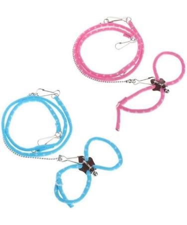 zhuangyulin 6 1PC Hamster Harness Rope Pet Hamster Harness Lovely Adjustable Pet Rat Mouse Hamster Harness Rope Ferret Finder Lead Leash with Bell Blue Small - Buy Online on GoSupps.com