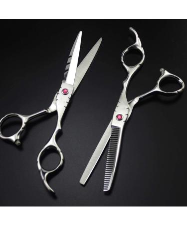 Hairdressing Scissors with Sharp Barbers Scissors Professional Hairdresser Scissor Set Light Thinning Scissors for Hair Cutting Salon flatcut5.5inch A flatcut5.5inch