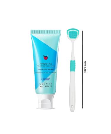Oral Hygiene Brush & Tongue Cleaning Gel Set - Perfect Mother's Day Gift for Fresh Breath | Reusable Tongue Scraper & Tooth Cleaning Kit (Sky Blue One Size) - Buy Online on GoSupps.com