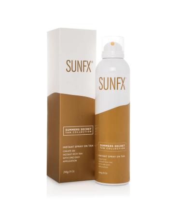 SunFX Summers Secret Instant Self-Tanner Bronzing Spray  Medium Dark 200g/8oz 8 Ounce (Pack of 1)