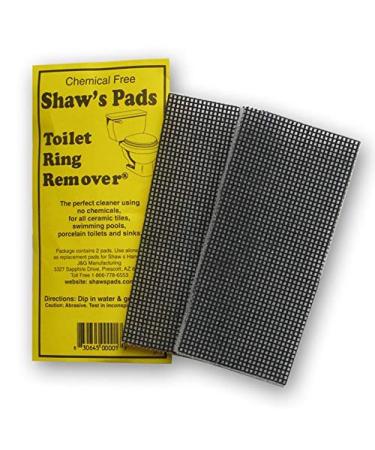 Shaw's Pads Toilet Ring Remover - Environmentally Friendly Cleaner Pads for Use on Porcelain Toilets Ceramic Tiles Sinks and More (3 Pack)