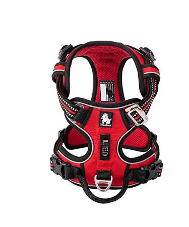 Truelove no pull dog harness reflective dog harness for dogs adjustable soft padded pet vest with simple operating handle TLH56512 XL Red