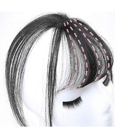 Rawisu pony hair part hair extension 3d air bangs hair clip in hair one piece hair part invisible seamless thin clean air bangs head replacement piece light brown