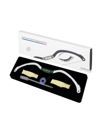 1 kit de microblading pour maquillage permanent : pochoirs sourcils avec r gle en forme d'arc et de fl che pour mesurer et dessiner les traits (1pi ce Argent)