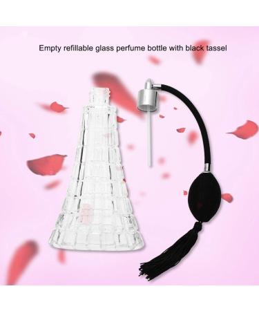 Glass Refillable Vintage Perfume Bottle 75ml Vintage Glass Perfume Bottle Elegant Black Sprayer Tassel for Travel and Home Use - Buy Online on GoSupps.com