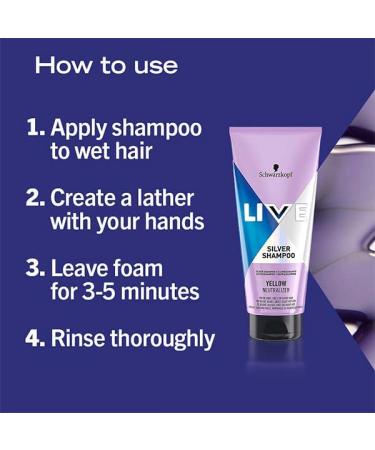  Schwarzkopf Blonde Schwarzkopf Live Silver Neutralising Shampoo for Blondes 200 ml - Pack of 6 - Buy Online on GoSupps.com