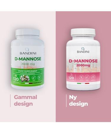 Bandini D Mannose for cystitis 2000 mg pure DMannose per daily high dose for urinary tract support and wellbeing 100 Vegan & GMOfree Manose 120 pure capsules 120 units Confezione da 1 - Buy Online on GoSupps.com