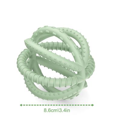 Aolso Silicone Baby Ball Bite Ring - BPA-Free Chew Toy for Infants - Safe Food-Grade Silicone Baby Toy in Green - Buy Online on GoSupps.com