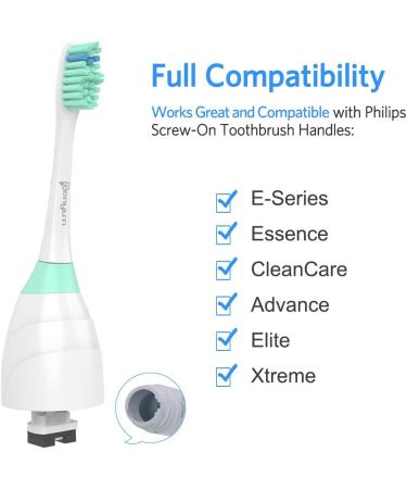 Senyum Replacement Toothbrush Heads for Philips Sonicare E-Series - 4 Pack Screw-On Refills - Buy Online on GoSupps.com