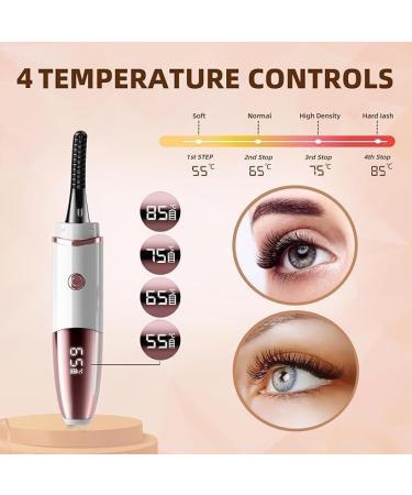 Buy Heated Eyelash Curlers - Fast 10s Heat Up 24H Long Lasting Rechargeable Electric Curler with 4 Modes & LED Display | Shop Internationally - Buy Online on GoSupps.com