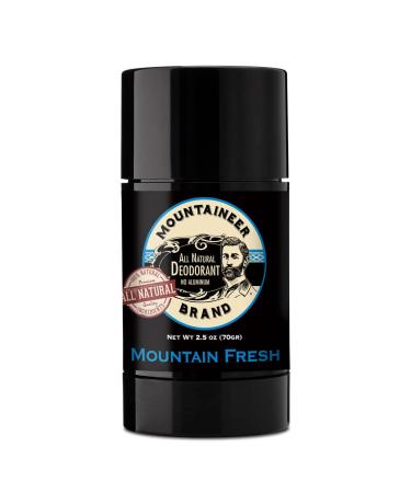 Mountaineer Brand All Natural Deodorant for Men and Women | Absorbent Arrowroot Powder and Dead Sea Salt | Sensitive Skin Odor Protection | Aluminum & Baking Soda Free | Mountain Fresh Scent 2.5oz