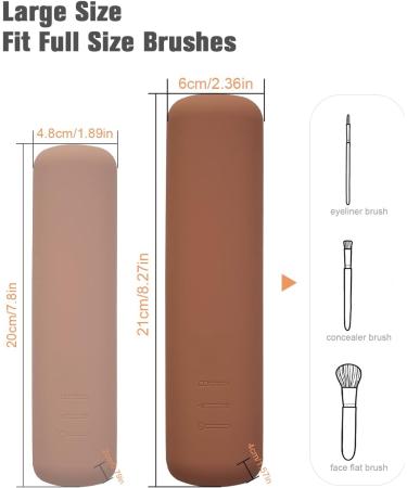 FERYES Travel Makeup Brush Holder - Dark Brown | Stylish & Portable Storage for Beauty Essentials - Buy Online on GoSupps.com