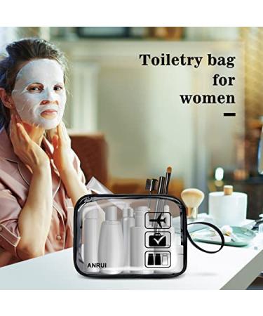 ANRUI 3pcs TSA-Approved Clear Travel Toiletry Bag Set - Grey 1 3-1-1 Liquids Organizer for Carry-On Luggage - Women & Men - Buy Online on GoSupps.com