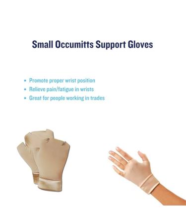Buy Occumitts Support Gloves - Fingerless Nylon/Spandex for Hand & Wrist Pain Relief - Small Size MS-87381 - International Shipping Available - Buy Online on GoSupps.com