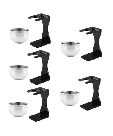 Minkissy 5 sets of shaving set bowl for the wet shave shaving soap peel shaving brush and bowl stand for safety razor Razor foam shell gifts acrylic container third gang dad different colors x 5 pieces 12x7.2cmx5pcs