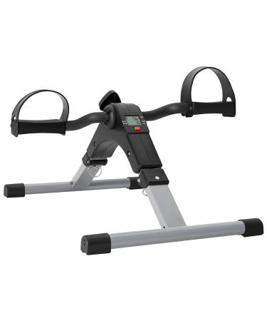 Uten Folding Pedal Exerciser, Mini Under Desk Exercise Bike Foot Hand Cycle Portable, Arm and Leg Exercise Peddler Machine with LCD Monitor Silver-1 - Buy Online on GoSupps.com
