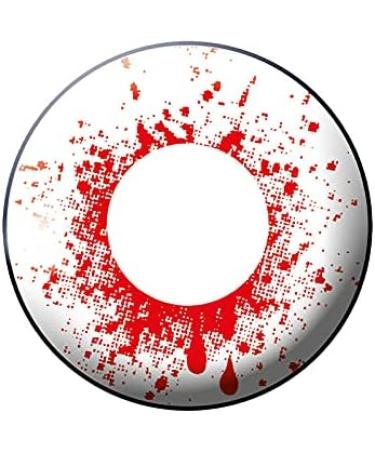 Buy Colored White Zombie Contact Lenses with Red Blood Splashes | Halloween Bloodshot Lenses for Dracula Look - Buy Online on GoSupps.com