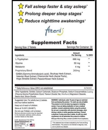 Alteril Sleep Aid 60-Count Box - Natural Sleep Supplement for Better Rest - Buy Online on GoSupps.com