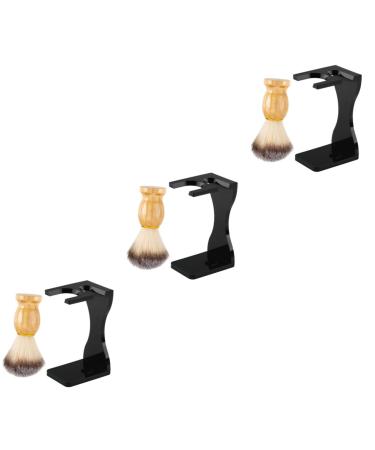 Angoily 3 sets of razor set suits for men beard brush stands shaving brushes and stands of comfortable shaving brushes stand for safety razing razor accessories deliver wood man oil head