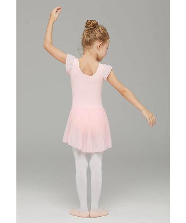 MdnMd Toddler Ballet Leotard with Flutter Sleeve Skirt - Ballet Pink, T1 (2-4T) - Buy Online on GoSupps.com