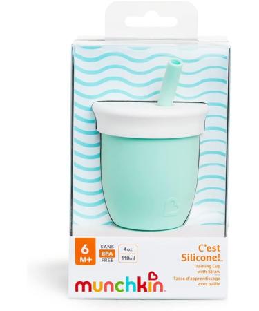 Munchkin Silicone Open Training Cup with Straw for Babies and Toddlers 6 Months+ - Mint 4oz - Buy Online on GoSupps.com