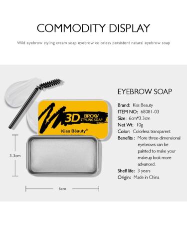 Soap Brows - Wild Eyebrow Styling Soap with Eyebrow Brush | Long Lasting Waterproof Smudge Proof Eyebrow Styling Pomade for Natural Brows Pochy - Buy Online on GoSupps.com