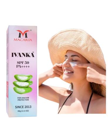 Macaria Cosmetics Ivanka SPF 50 Water Resistant and NonGreasy Sunscreen with Broad Spectrum SPF 50 Cream