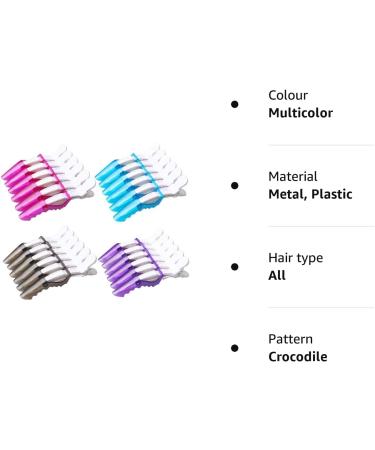 24 PCS Plastic Crocodile Hair Hairdressing Sectioning Clamp Hair Styling Clips - Buy Online on GoSupps.com