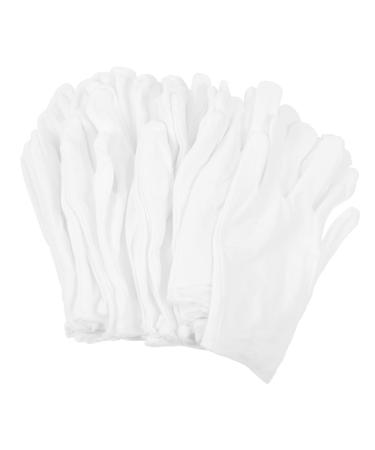 POPETPOP 12 Pairs Washable Cotton Gloves Lotion Gloves Watch Elastic Cotton Gloves Cotton Gloves for Sleeping Silver Inspection Gloves Hand Gloves White Gloves Men Work Pan Beads Jewelry 23x13x8.5cm
